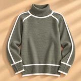 Thea Piped-Trim Raglan Roll-Neck Jumper