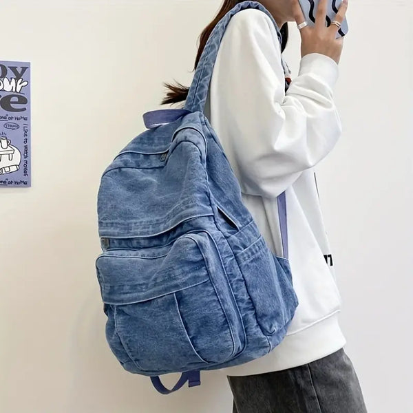 Vintage Chic Denim Backpack