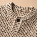 Heath Textured-Knit Henley Neck Sweater