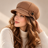 Odessa Houndstooth Wool-Blend Cap
