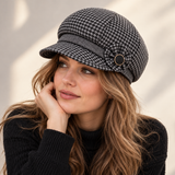 Odessa Houndstooth Wool-Blend Cap