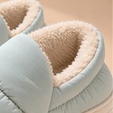 Nora Quilted Fleece-Lined Platform Slippers
