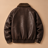 Corbin Faux-Leather Sherpa Collar Bomber Jacket