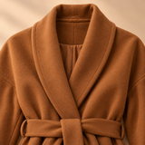 Celeste Wool-Blend Faux-Fur Cuff Wrap Coat