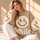 Willa Smiley-Motif Crew-Neck Knit Jumper