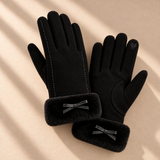 Clara Bow-Cuff Fleece Gloves