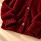 Imogen Brushed-Knit V-Neck Button Cardigan