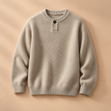 Heath Textured-Knit Henley Neck Sweater