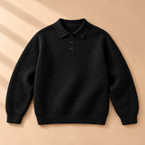 Rafferty Chevron-Knit Polo Collar Sweater