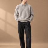 Rafferty Chevron-Knit Polo Collar Sweater