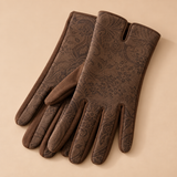 Verena Jacquard Paisley-Pattern Wrist Gloves