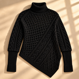 Odette Cable-Knit Asymmetric Roll-Neck Jumper