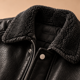 Corbin Faux-Leather Sherpa Collar Bomber Jacket