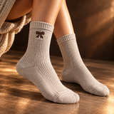 Bellissima Ribbed Knit Bow Socks