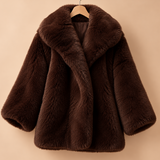 Livia Faux-Fur Shawl-Collar Short Coat