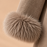 Celeste Wool-Blend Faux-Fur Cuff Wrap Coat
