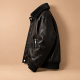 Corbin Faux-Leather Sherpa Collar Bomber Jacket