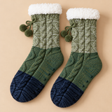 Linnea Cable-Knit Fleece-Lined Slipper Socks