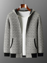 Cashmere Hatched Knit Hoodie