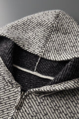 Cashmere Hatched Knit Hoodie