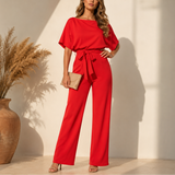 Serafina Wide-Leg Tie Jumpsuit