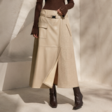 Amelie Belted Utility Midi Skirt