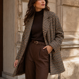 Alverna Houndstooth Overcoat