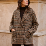 Alverna Houndstooth Overcoat
