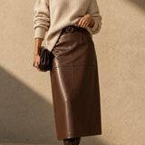 Valeria Leather Pencil Skirt