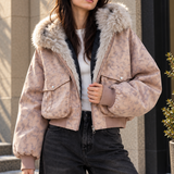 Elara Fur-Collar Bomber Jacket