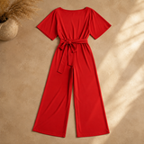 Serafina Wide-Leg Tie Jumpsuit