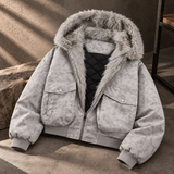 Elara Fur-Collar Bomber Jacket