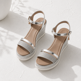 Amalina Glitter Wedge Sandals