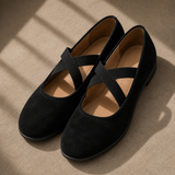 Cecilia Cross-Band Suede Shoes