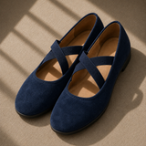 Cecilia Cross-Band Suede Shoes