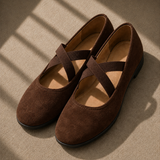 Cecilia Cross-Band Suede Shoes