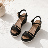 Amalina Glitter Wedge Sandals