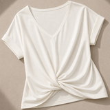 Elara Twist-Front V-Neck Top