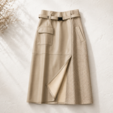 Amelie Belted Utility Midi Skirt