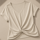Elara Twist-Front V-Neck Top