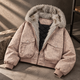 Elara Fur-Collar Bomber Jacket